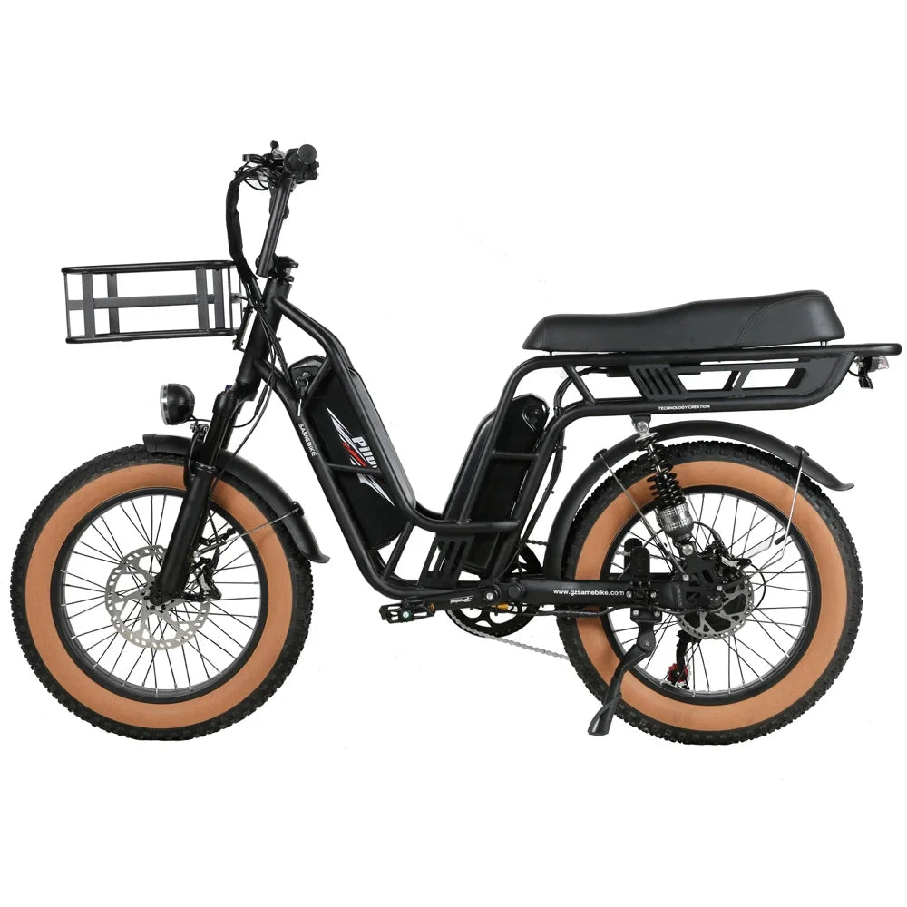 Folded Electric Cargo Bicycle Fat Tire 48V Dual Battery