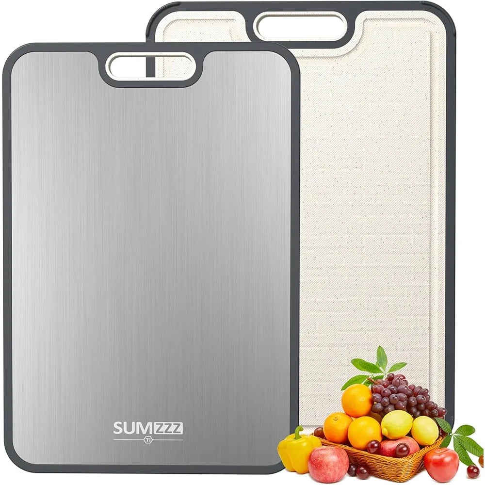 Titanium Double-Sided Cutting Board with Antimicrobial Protection