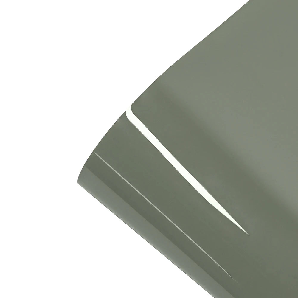 1.52m X 1/3 X 17m Glossy Khaki Green Vinyl Wrap PET Car Truck Body Decal Sheet with Air Release