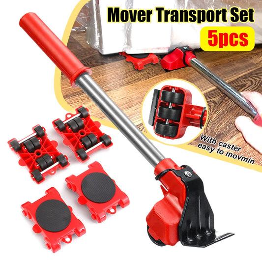 Choice Five Piece Furniture Mover Tool Set With Four Wheels