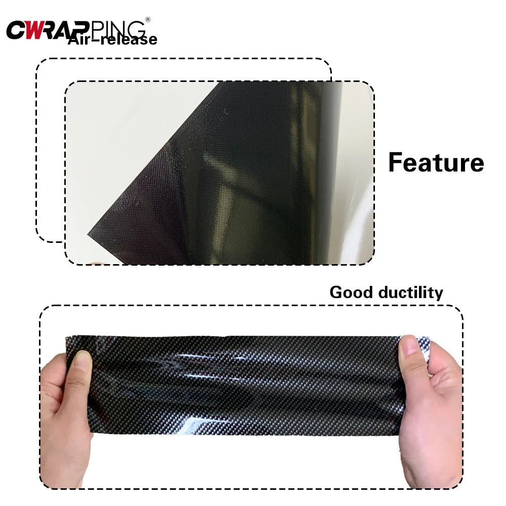 9D Carbon Fiber Vinyl Film High Gloss Car Sticker Wrap for Motorcycle and Vehicle Accessories