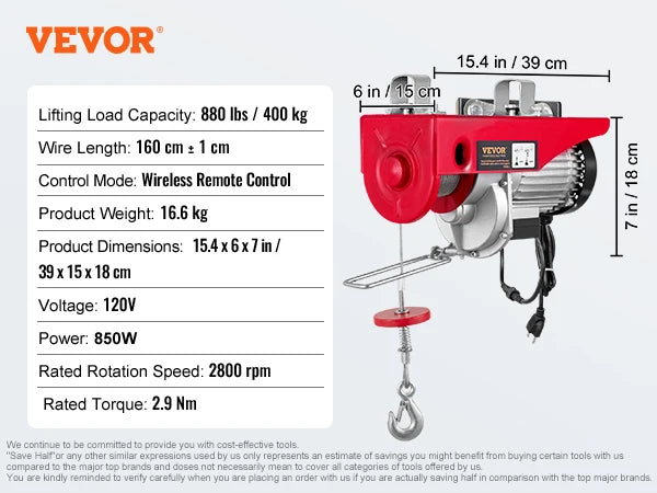 Succebuy Electric Hoist 200 To 800kg With Wired Wireless Remote