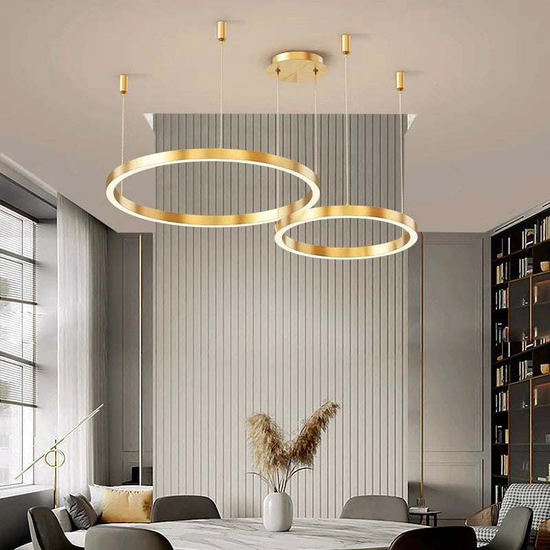 Modern Home Decor Ring LED Pendant Light for Living Room and Dining Room Chandeliers Indoor Lighting