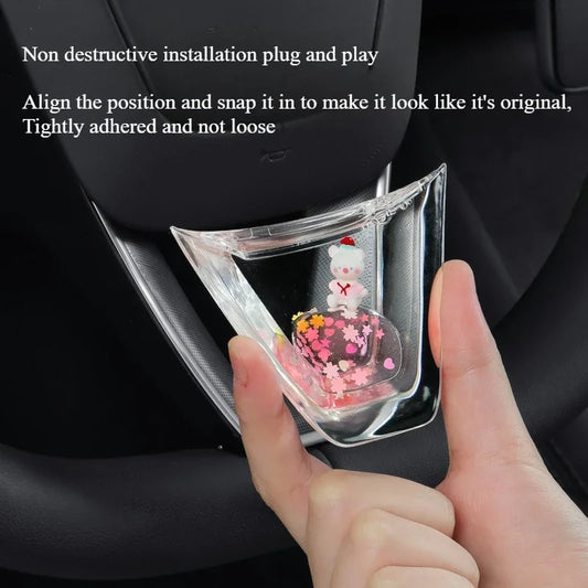 Dynamic Sequin Steering Wheel Sticker for Tesla Model 3 Y
