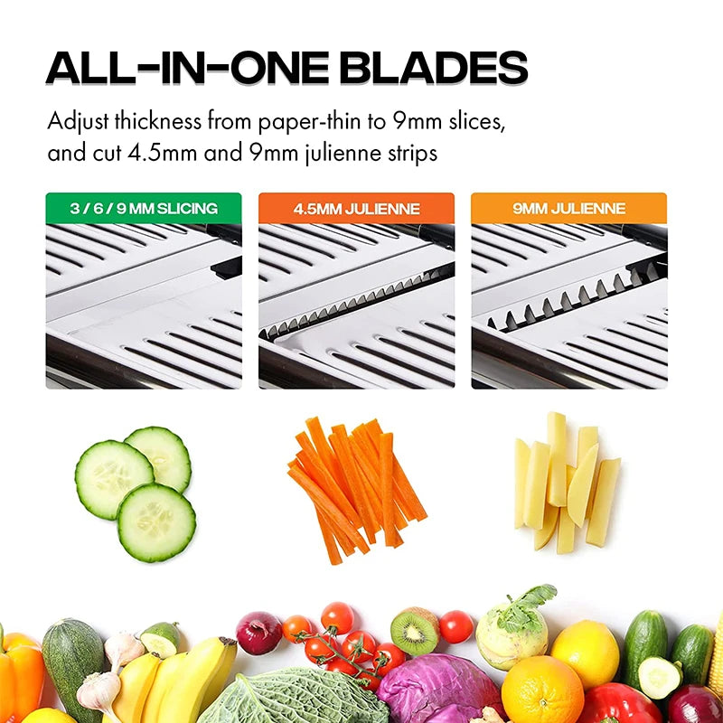 Adjustable Stainless Steel Vegetable Mandoline Slicer for Easy Chopping