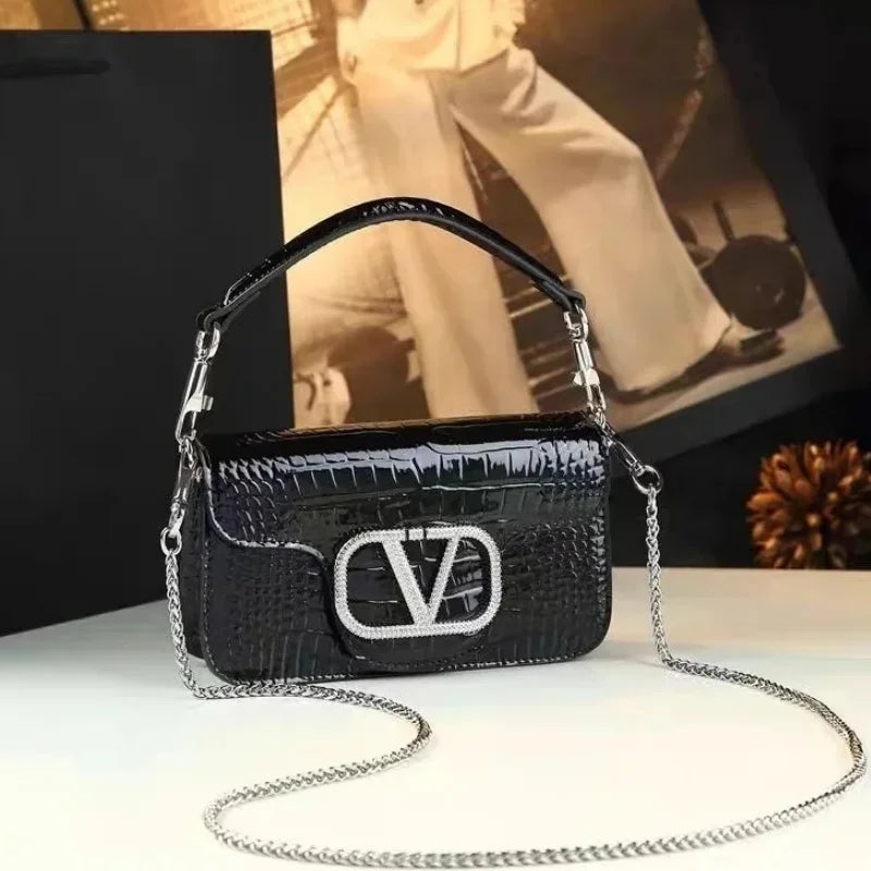 Choice Leather PU Crossbody Bag Handheld Chain Design