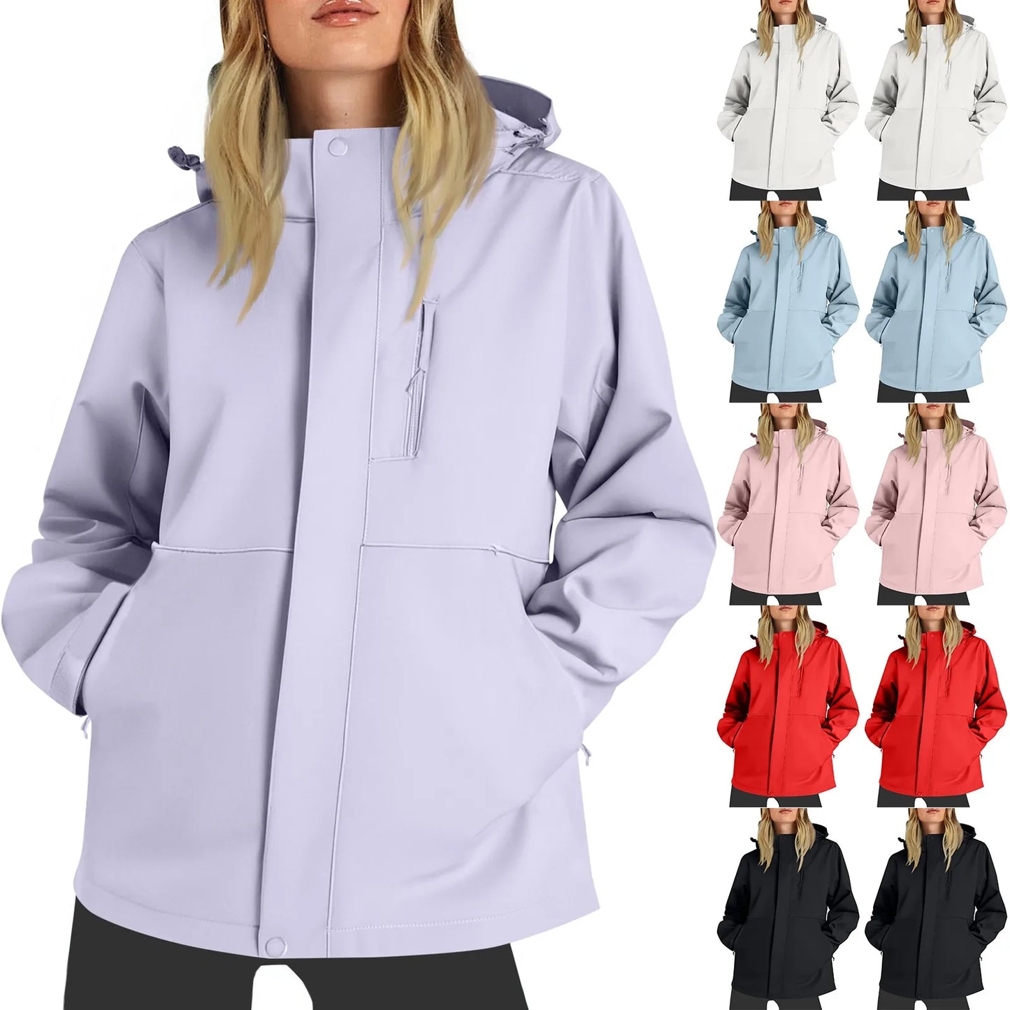 Womens Windproof Waterproof Climbing Jacket With Hood