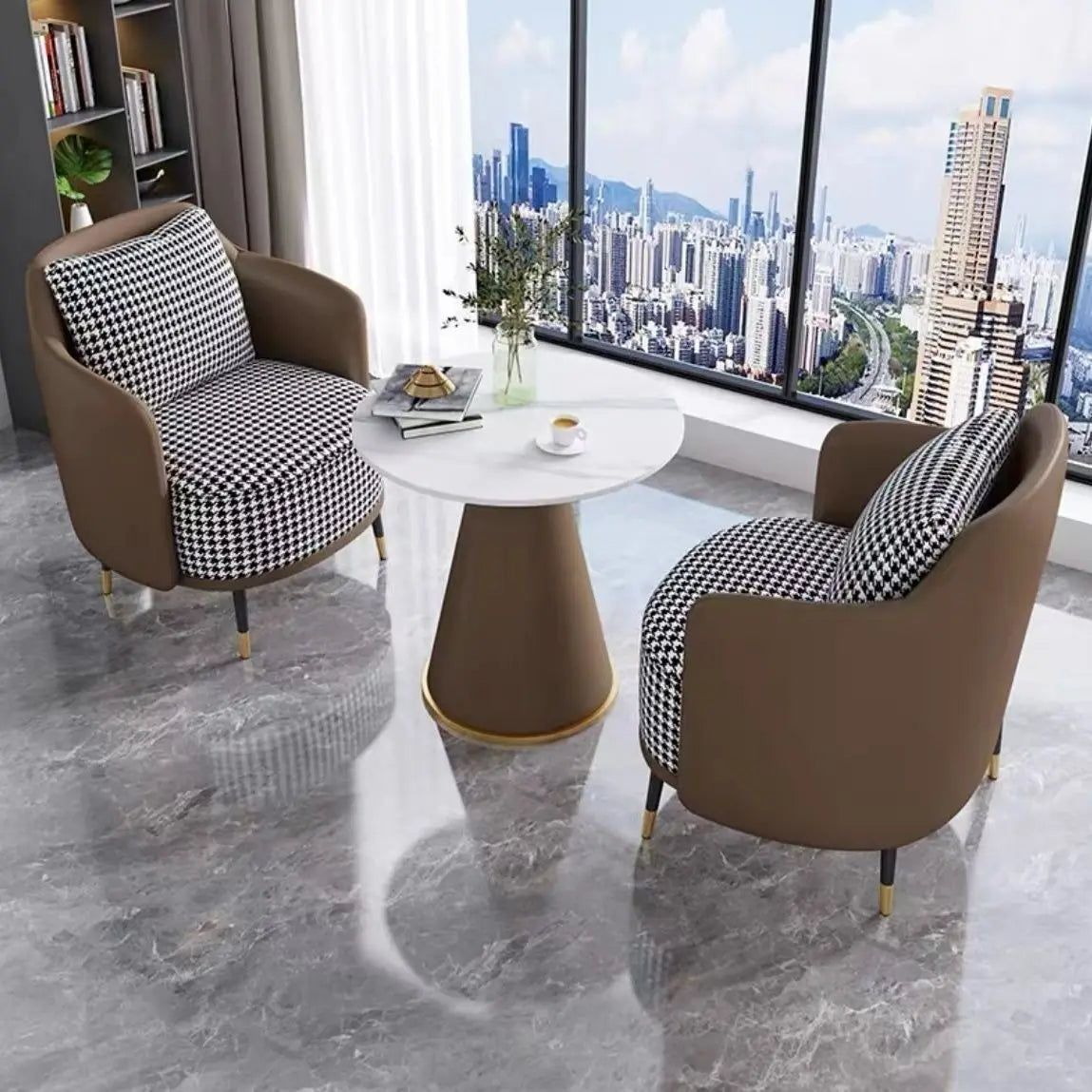 CN Guangdong Light Luxury U Shaped Sofa Coffee Table Set