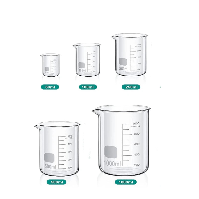 Borosilicate Glass Beakers for Precise Chemistry Measurements
