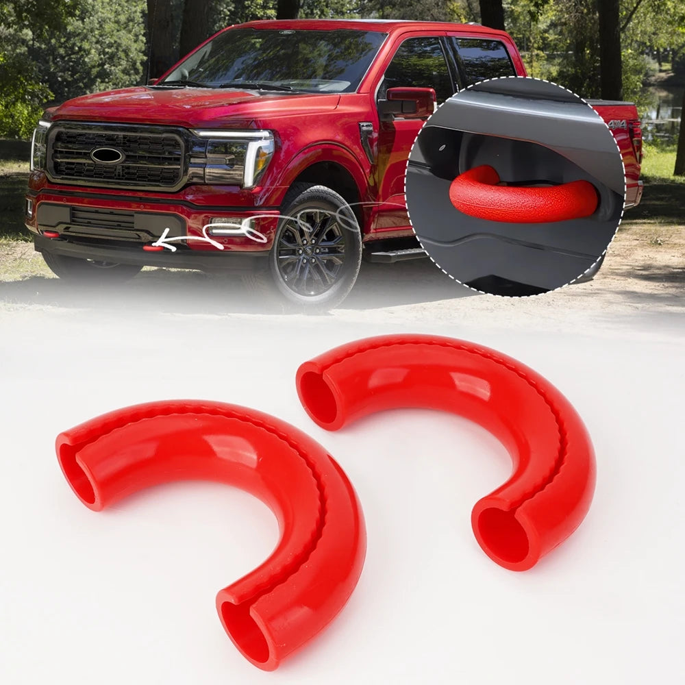 Red D-Ring Trailer Hook Covers for Ford F150 Accessories