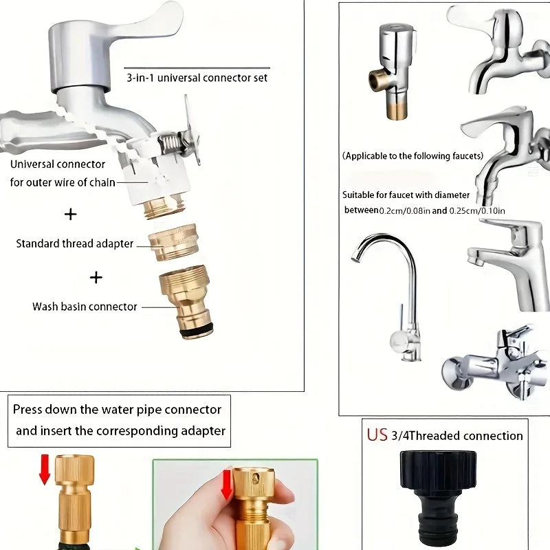 New Expandable Magic Hose High Pressure Car Wash Hose With Spray Gun Set Garden Watering Irrigation Tool