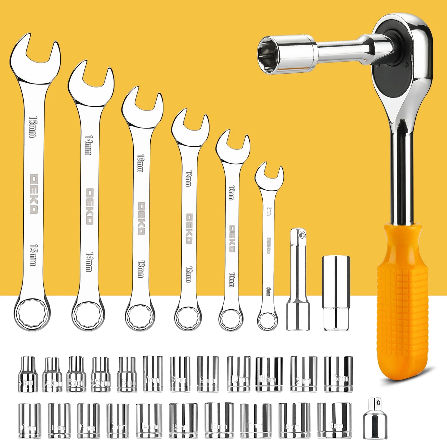 DEKODIY 228 Piece Socket Wrench Auto Repair Tool Set Kit