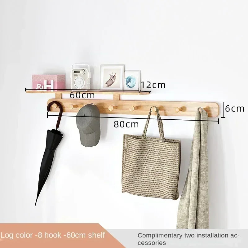Oeny Multifunctional Coat Rack With Wall Hooks And Shelving