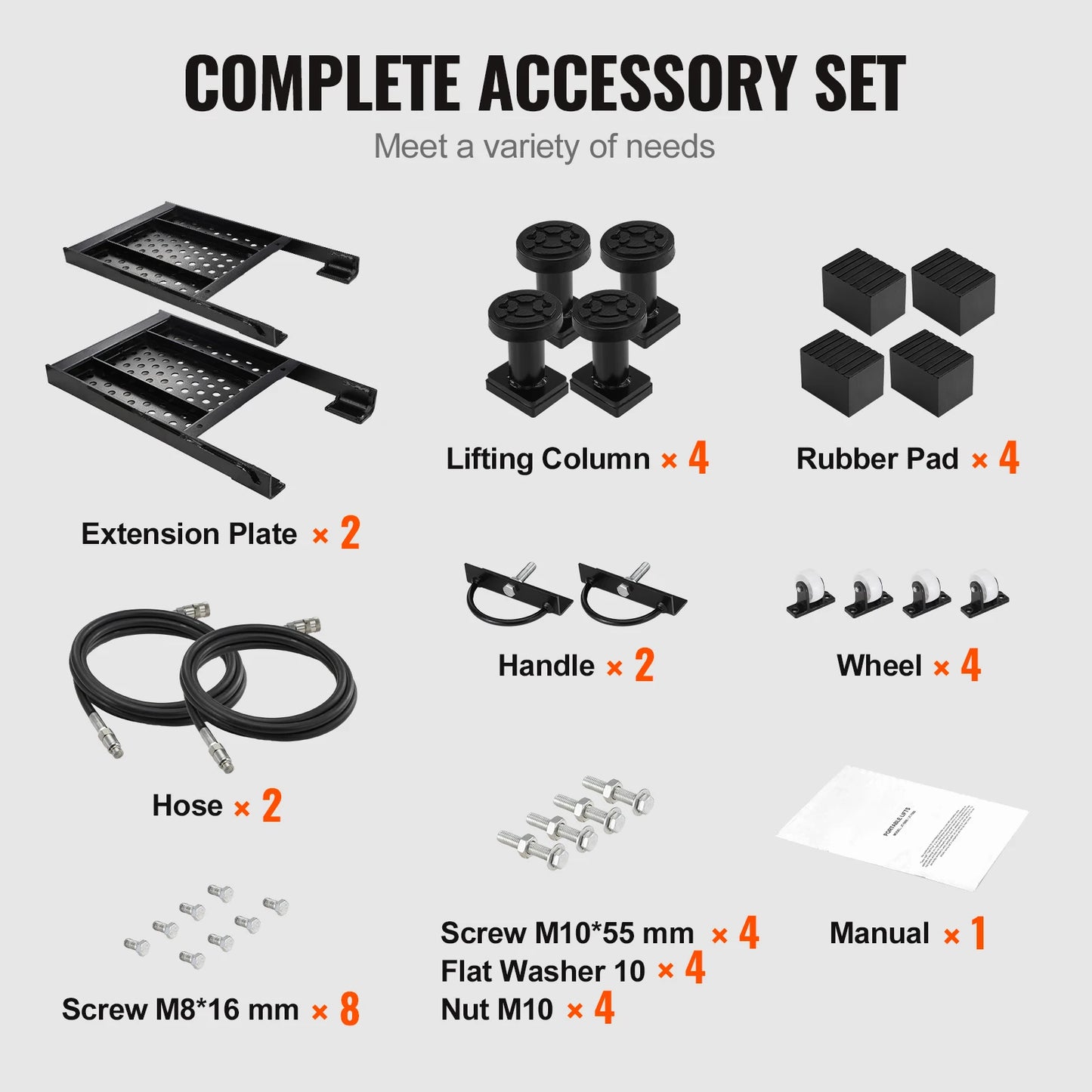 SucceBuy 5000lb Portable Car Lift With Extended-Length Plates