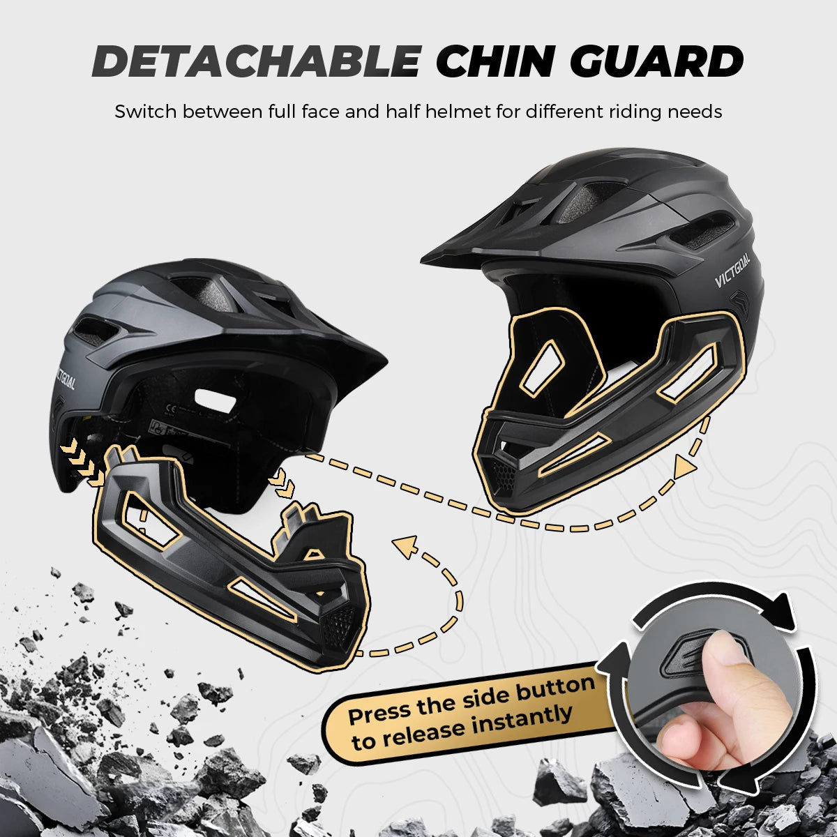 Victgoal Adult Full Face MTB Bicycle Helmet Off Road Safety