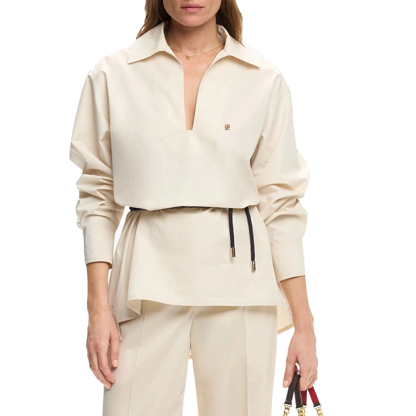 CHCH Women Elegant V Neck Loose Blouse Tunic Top