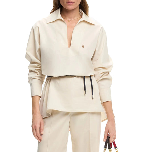 CHCH Women Elegant V Neck Loose Blouse Tunic Top