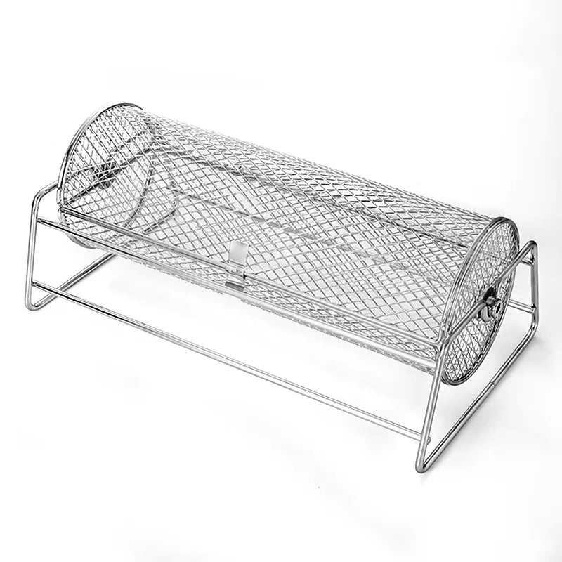Stainless Steel BBQ Grill Rotisserie Basket for Perfect Roasting