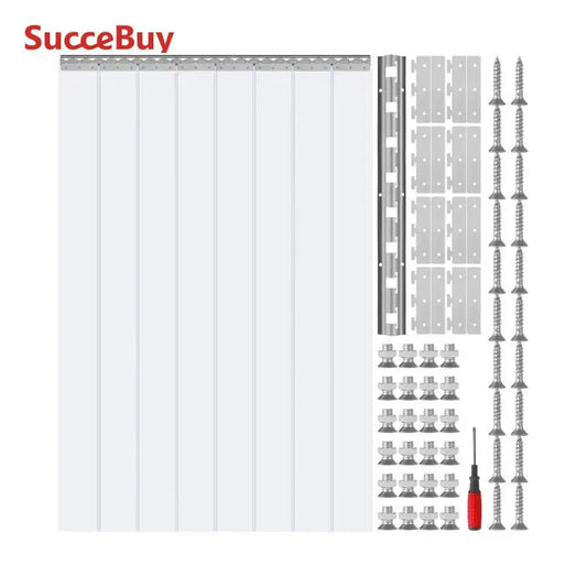 SucceBuy Clear PVC Strip Door Curtain for Walk In Coolers