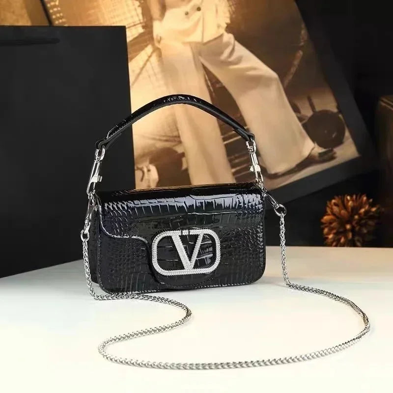Choice Leather PU Crossbody Bag Handheld Chain Design