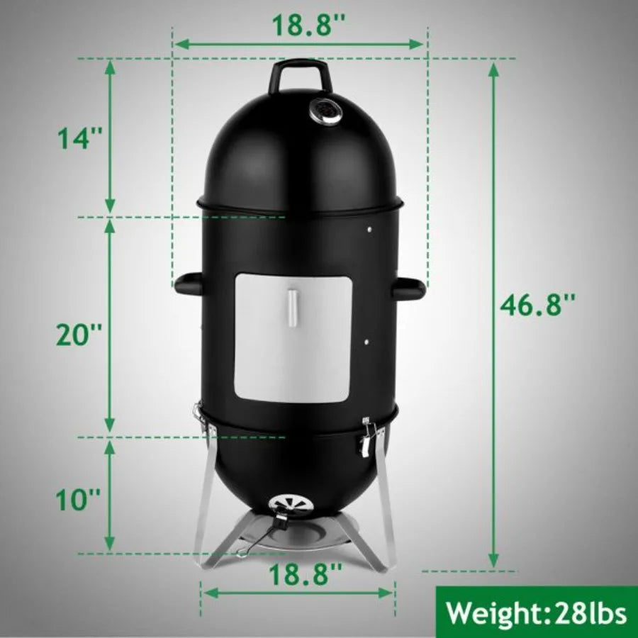 Hign Concerned Vertical Steel Charcoal Smoker Three Layer