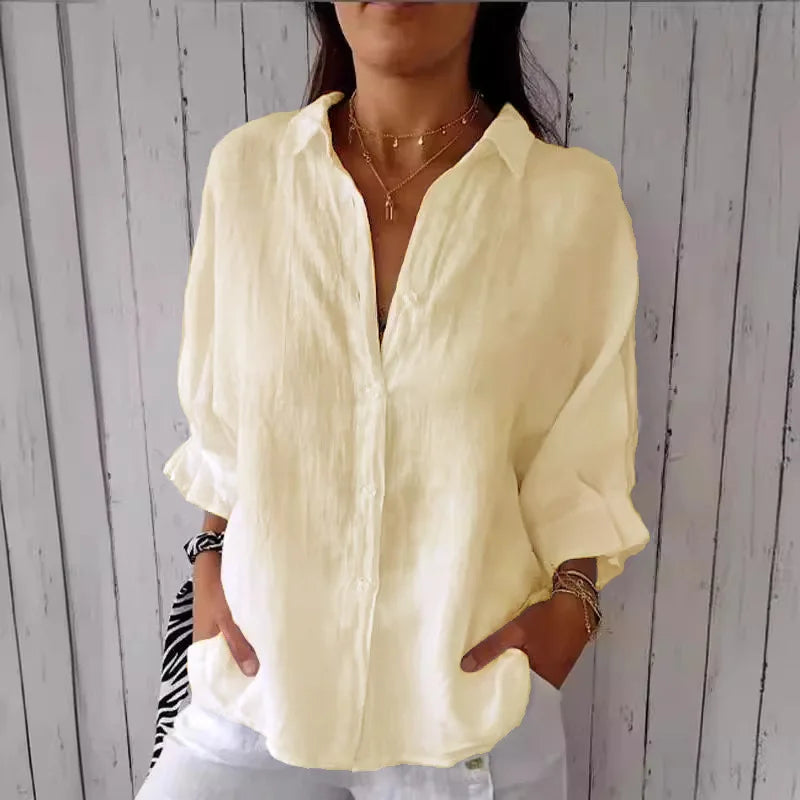 CN Guangdong Cotton Linen Womens T Shirt Loose Fit Top