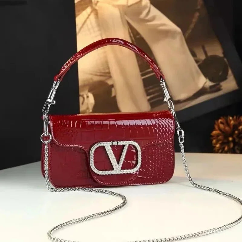 Choice Leather PU Crossbody Bag Handheld Chain Design
