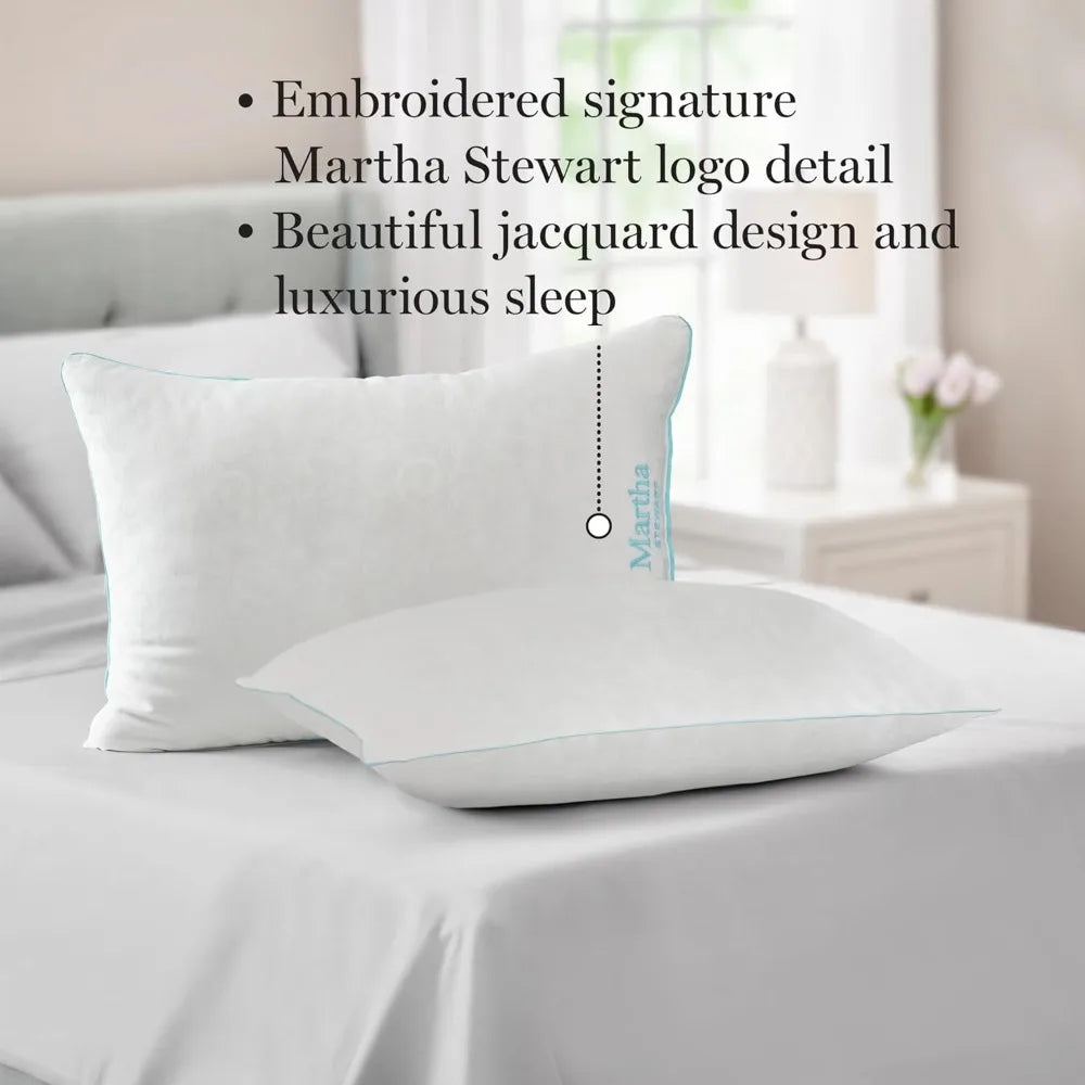 Luxurious Jacquard Woven Pillow Pair Hypoallergenic Comfort