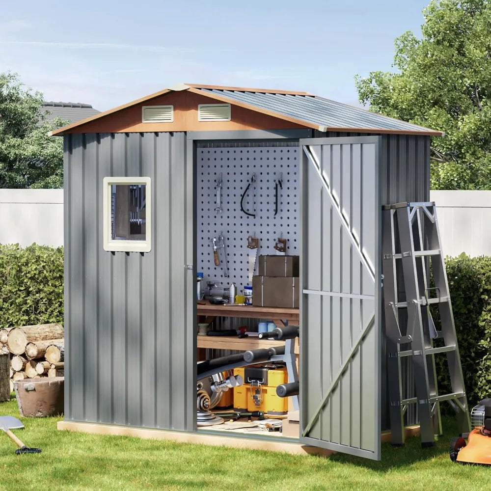 MultiUse Steel Garden Shed With Lockable Doors And Window Vent