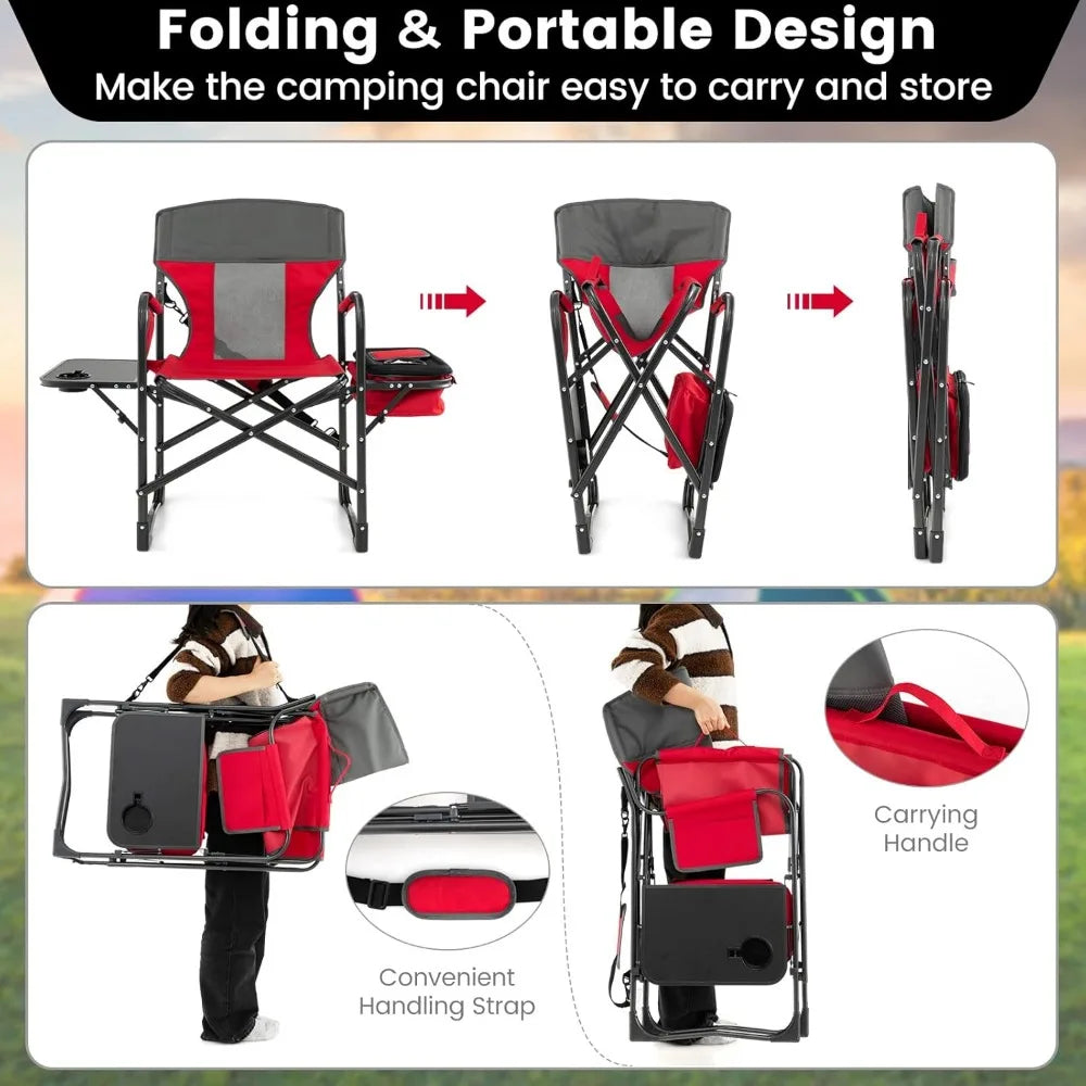 Hign-concerned Camping Folding Chair With Side Table