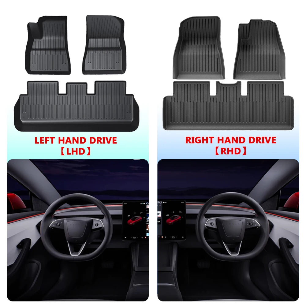 Tesla Model Y TPE Waterproof Floor Mats for All Weather Protection