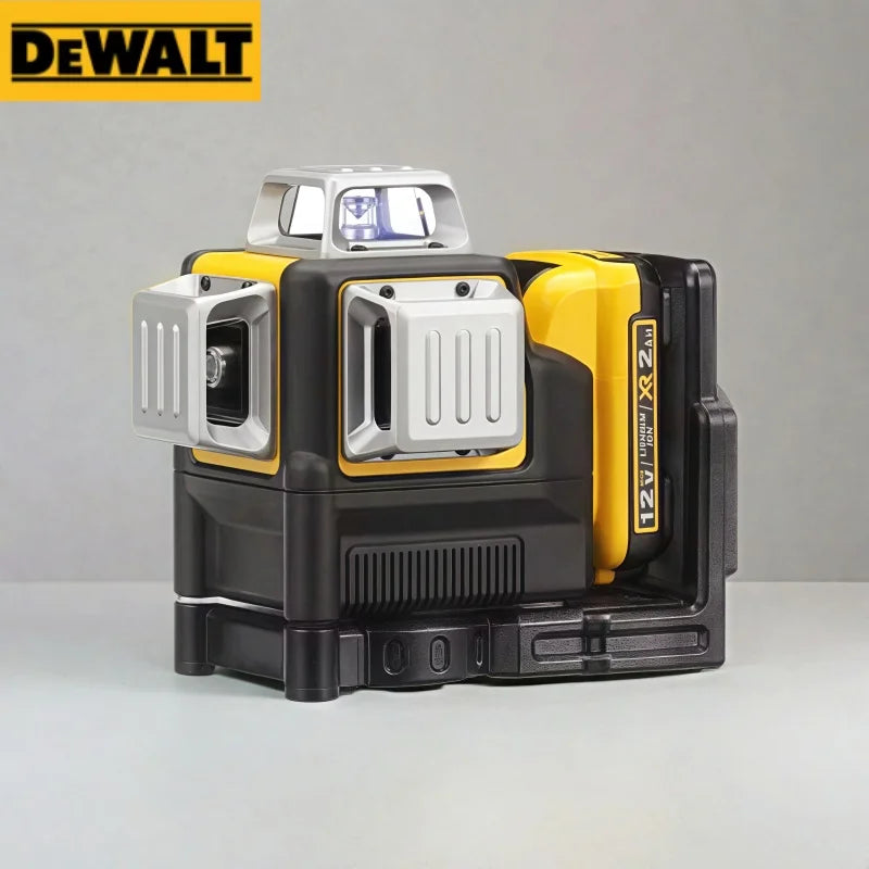 Dewalt DW089LG 3 Sides 360 Degree 12 Lines Laser Level Green Light Meter Outdoor Use 12V Battery