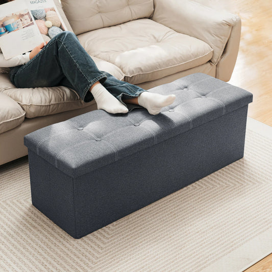 Hommpa Storage Ottoman Bench With Divider And Foot Stool