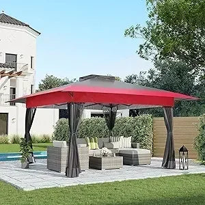 Frame Pop Up Gazebo Outdoor Patio Tent With Mosquito Net