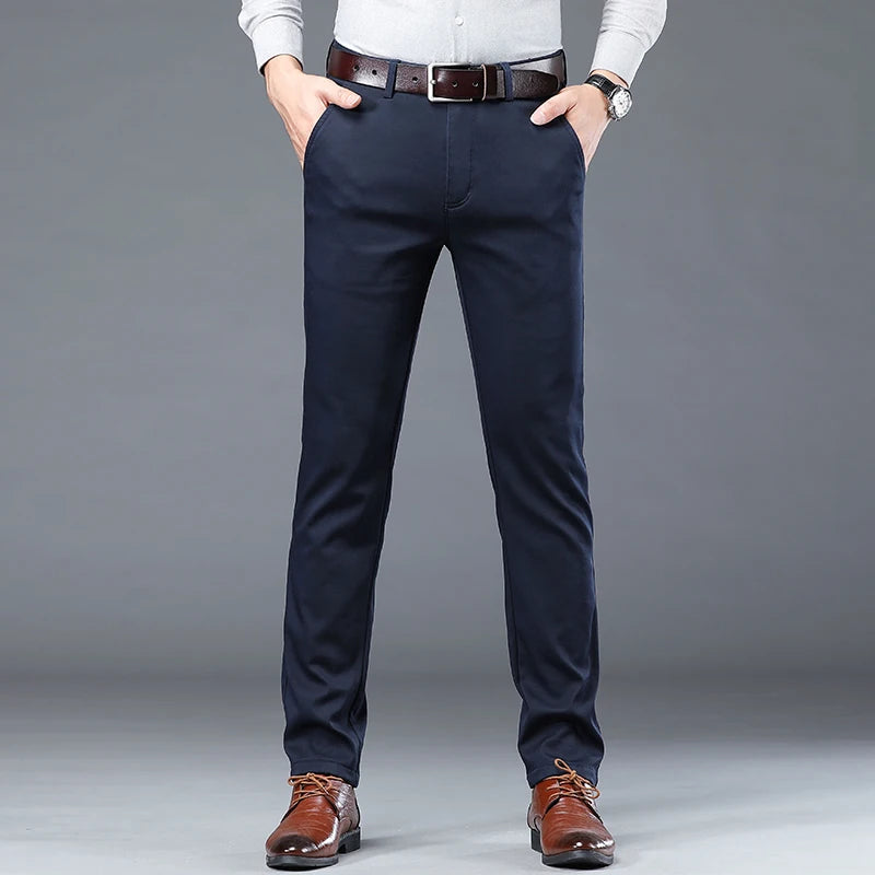 Men's Slim Fit Casual Suit Pants for Summer Wear