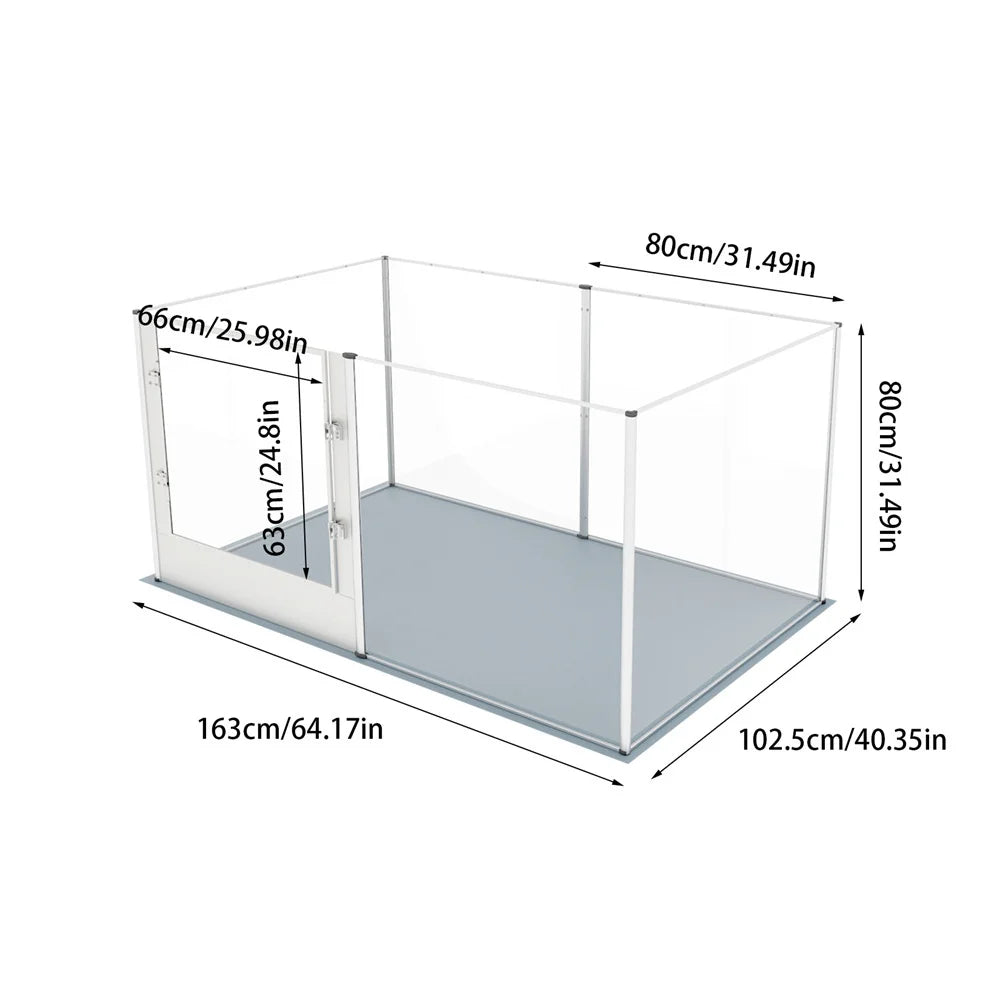 1Pc Large Acrylic Dog Playpen Cage Indoor Enclosure Puppy Playpen with Waterproof Fertility Pad