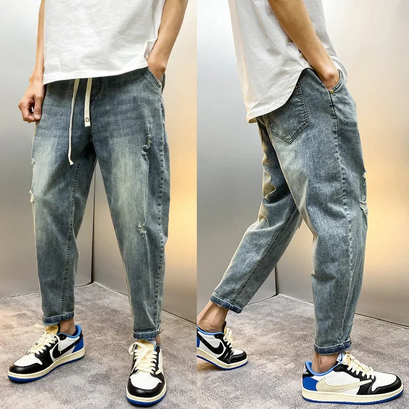 Vintage Loose-Fit Harem Jeans for Casual Summer Style
