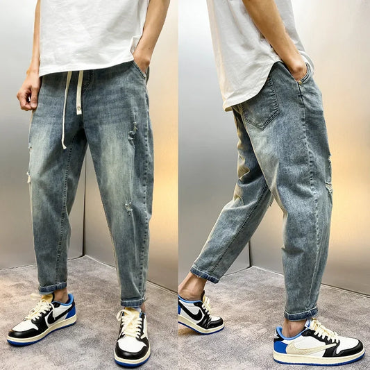 Vintage Loose-Fit Harem Jeans for Casual Summer Style