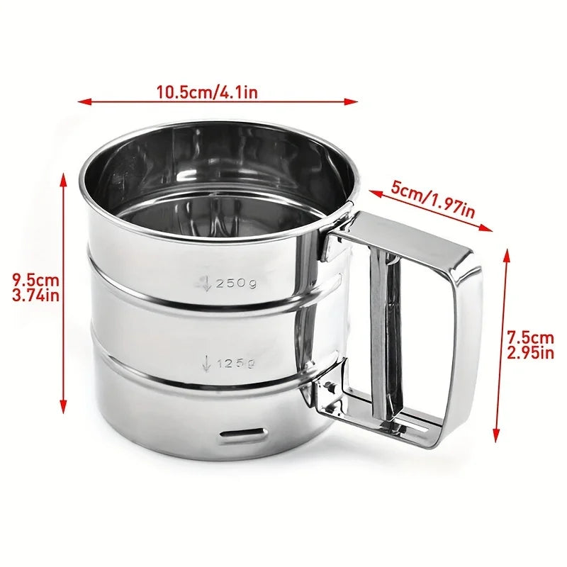 Stainless Steel Flour Sieve With Handle For Baking Success