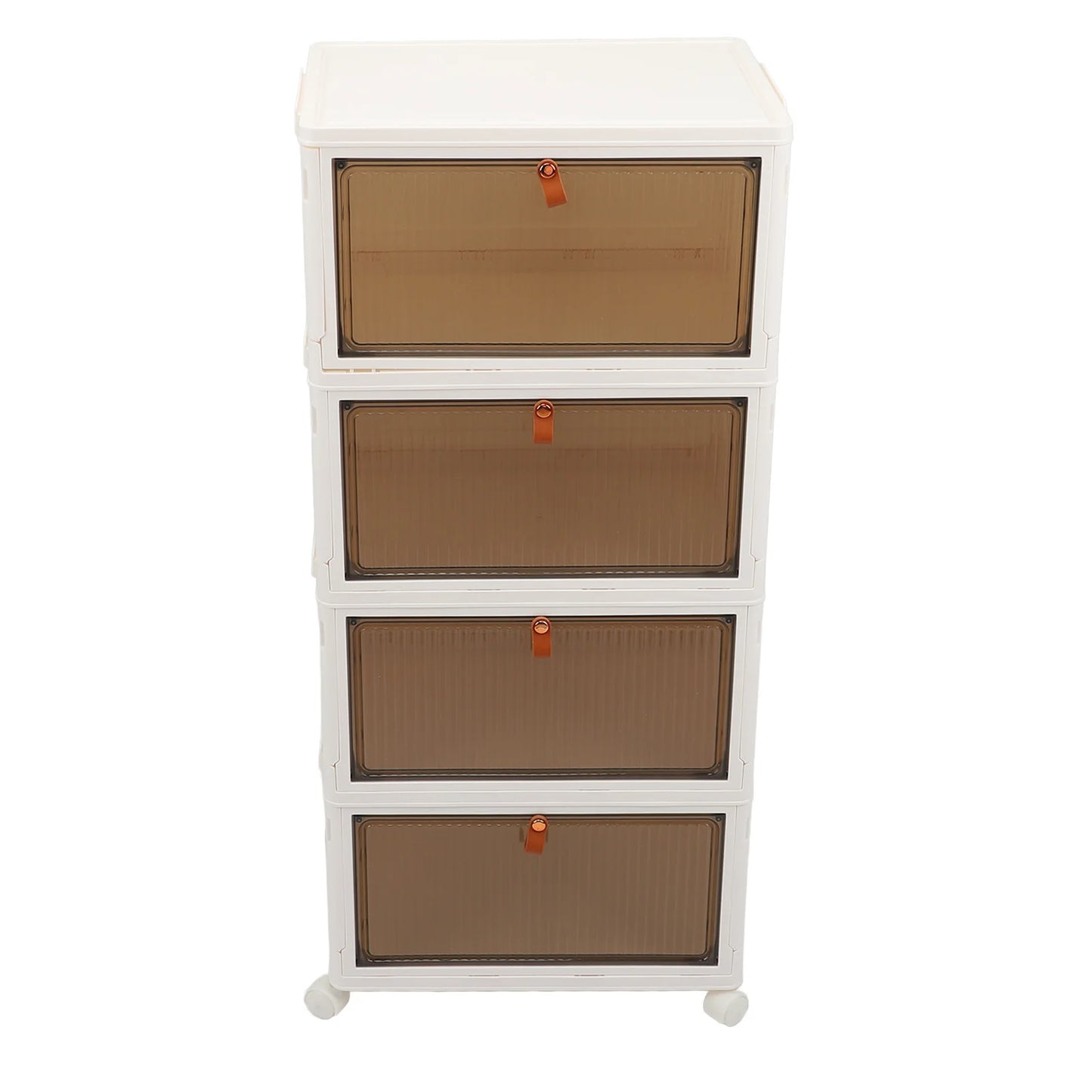 Transparent 4 Layer Shoe Storage Rack with Wheels