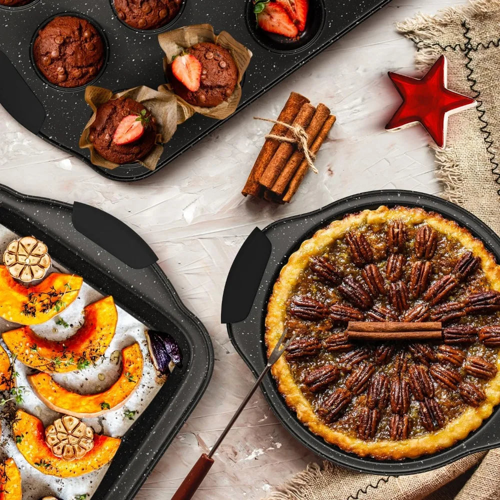 Nonstick 11 Piece Baking Pan Set With Silicone Handles