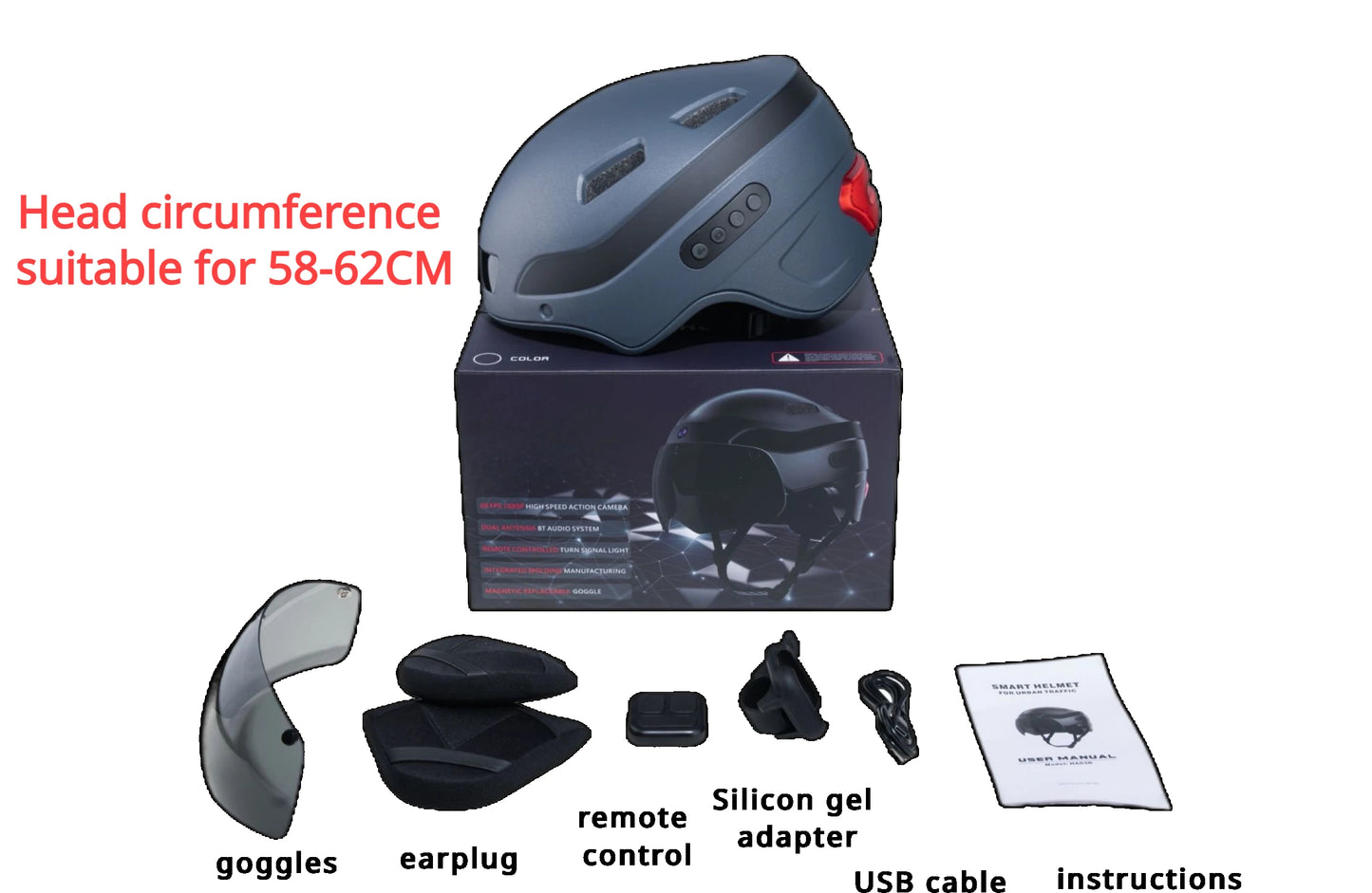 Smart Bike Helmet With Camera Bluetooth Calling And Taillight