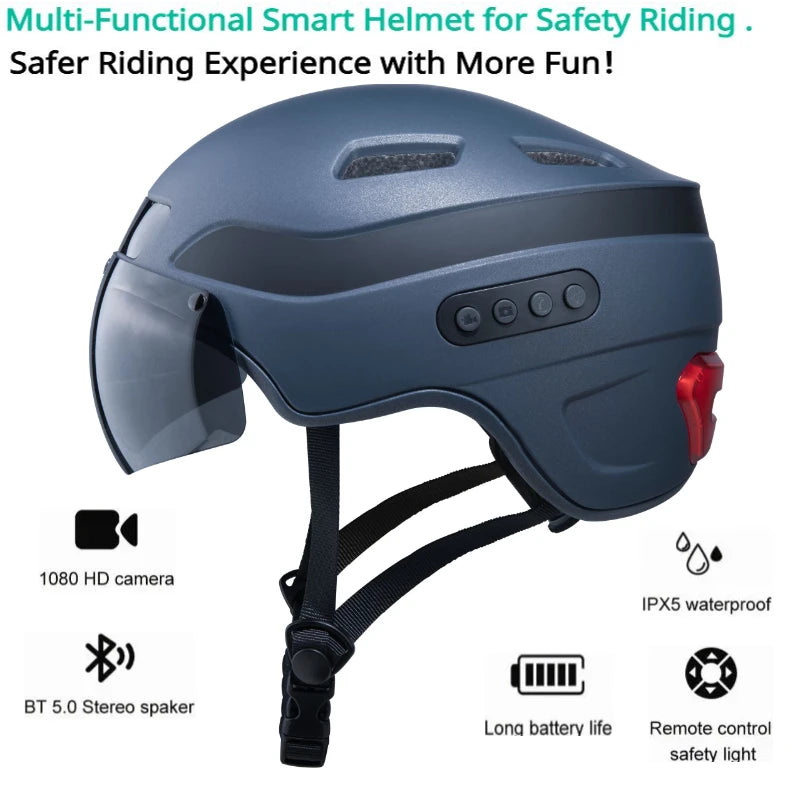 Smart Bike Helmet With Camera Bluetooth Calling And Taillight