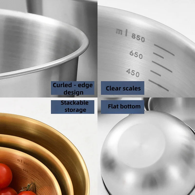 Choice Stainless Steel Ramen Bowl Single Layer Tableware