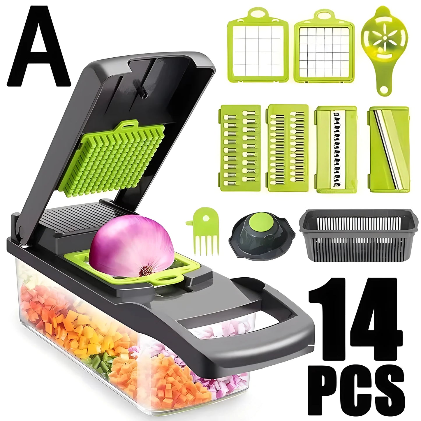 LWLYBH 16 In 1 Kitchen Vegetable Cutter Shredder Grater