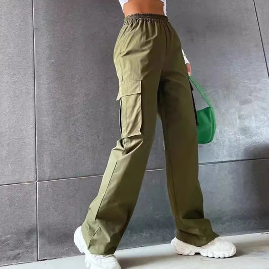Chic Women Baggy Joggers Casual High Waist Cargo Pants