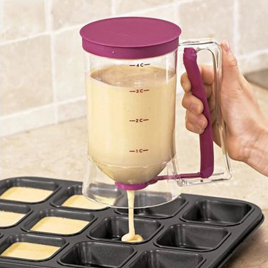 Batter Separator Dispenser with Measuring Label and Squeeze Handle