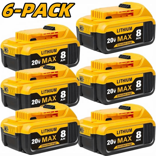 8.0Ah 20V Lithium Ion Replacement Battery for Dewalt Cordless Tools Compatible with DCB200 DCB205 DCB206 and More