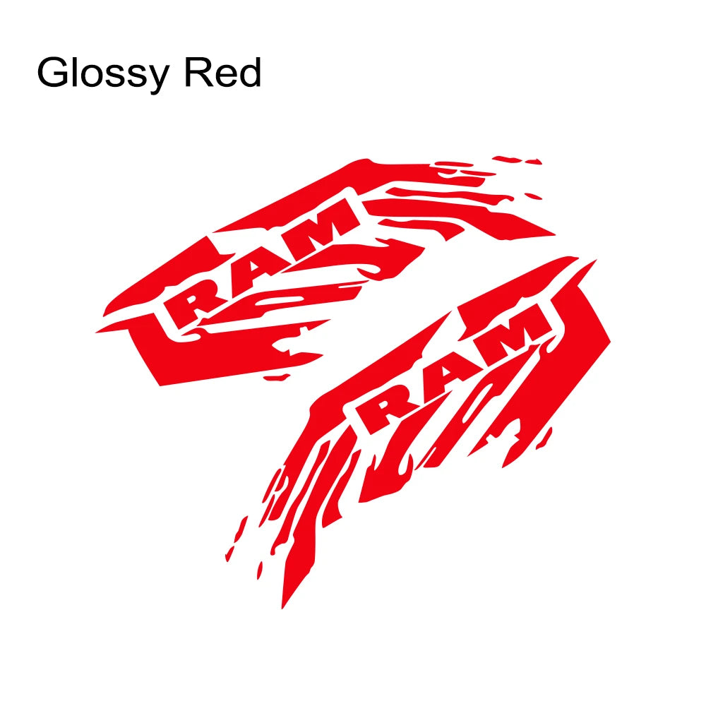 2Pcs Pickup Splash Stripes Bed Stickers For Dodge RAM Hemi 1500 2500 3500 Rebel Vinyl Cover Decals