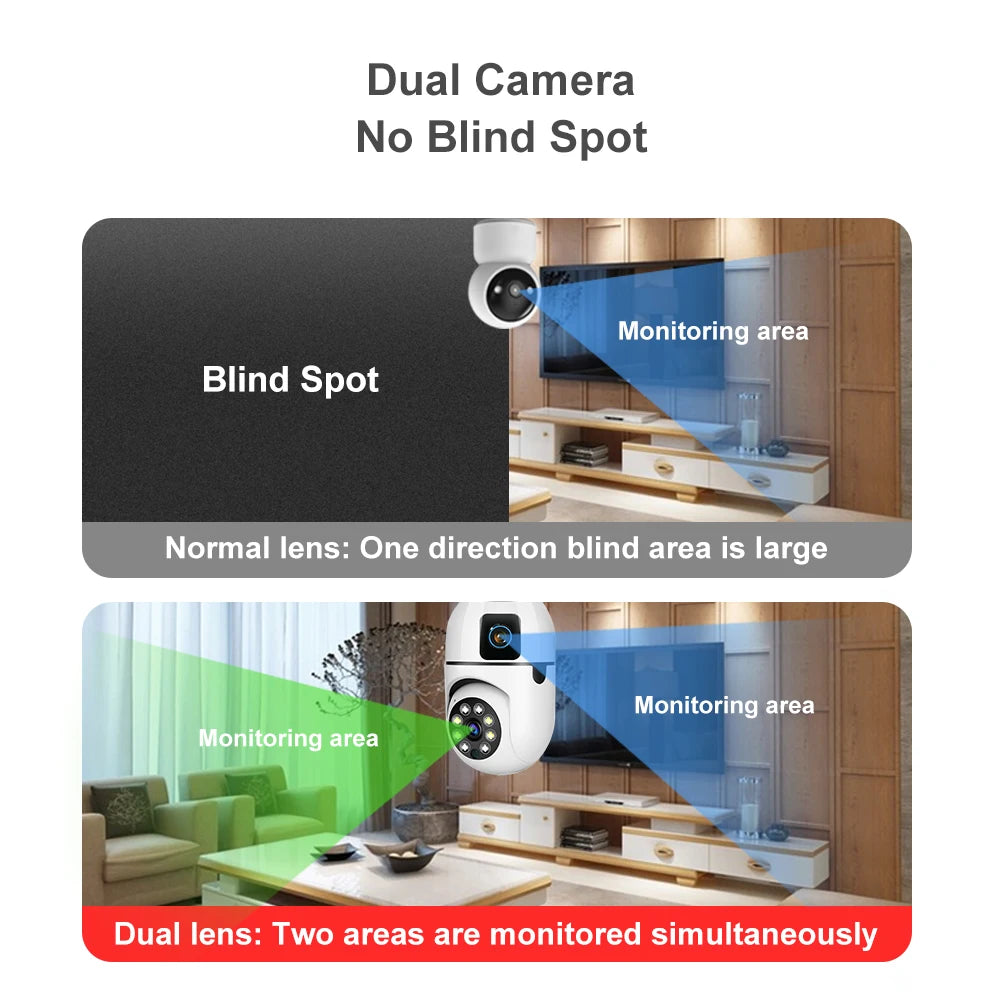 4MP Dual Lens Wifi Security Camera with Two Way Audio